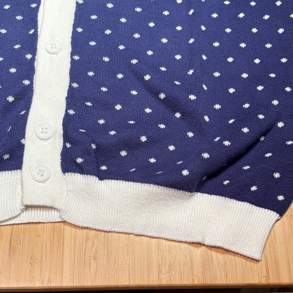 OX Knit Men's Blue Polka Dot Knit Shirt - Picture 6 of 7